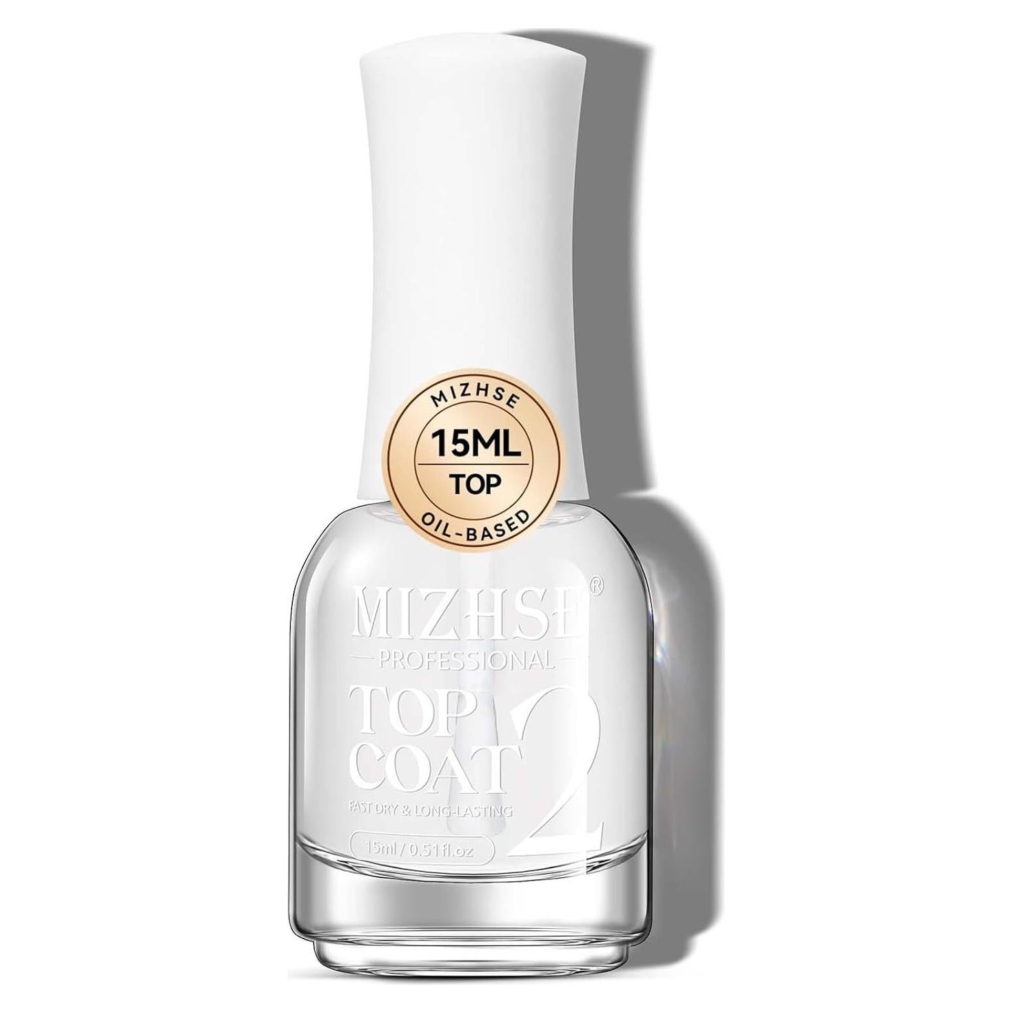 Esmalte de Uñas Top Coat MIZHSE 15 ml Secado Rápido Brillo