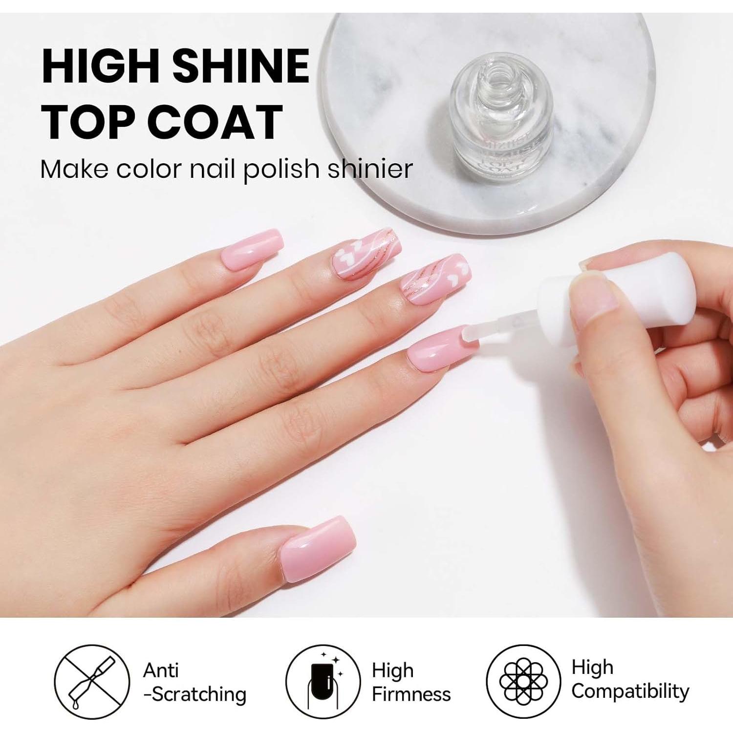 Esmalte de Uñas Top Coat MIZHSE 15 ml Secado Rápido Brillo