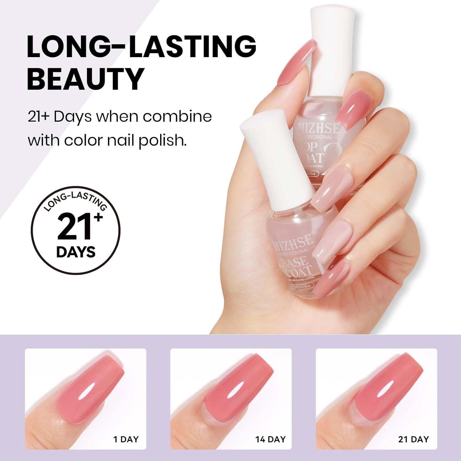 Esmalte de Uñas Top Coat MIZHSE 15 ml Secado Rápido Brillo