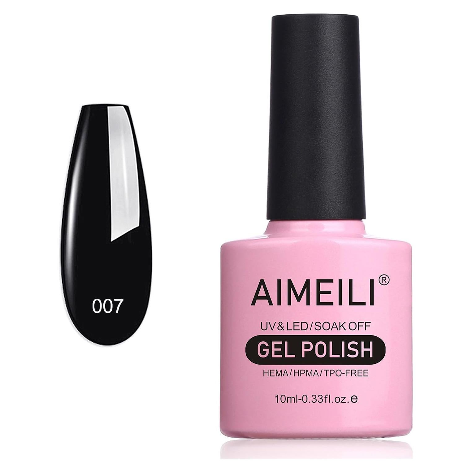 Esmalte de Uñas en Gel AIMEILI Negro 10ml - Brillo Espejo