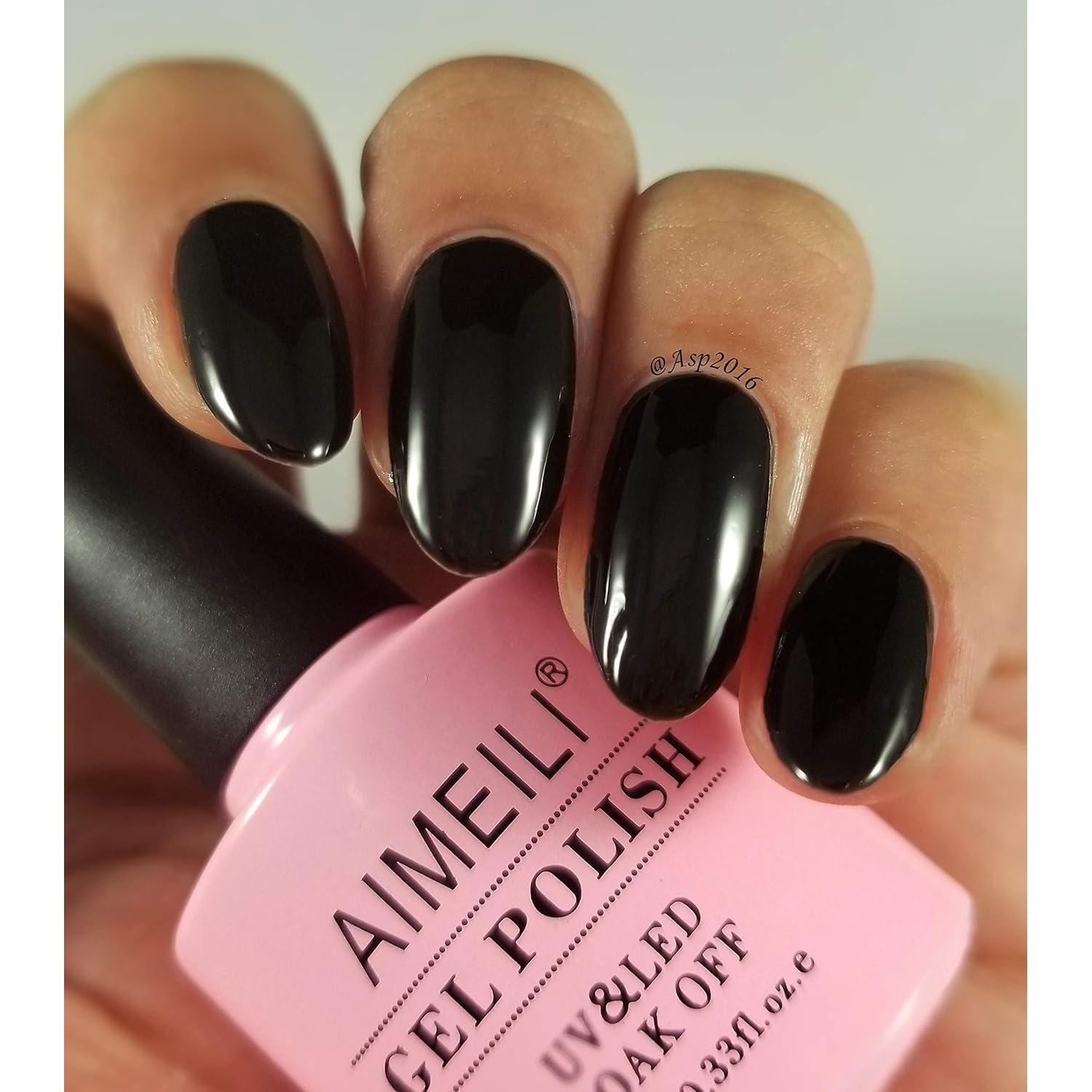 Esmalte de Uñas en Gel AIMEILI Negro 10ml - Brillo Espejo