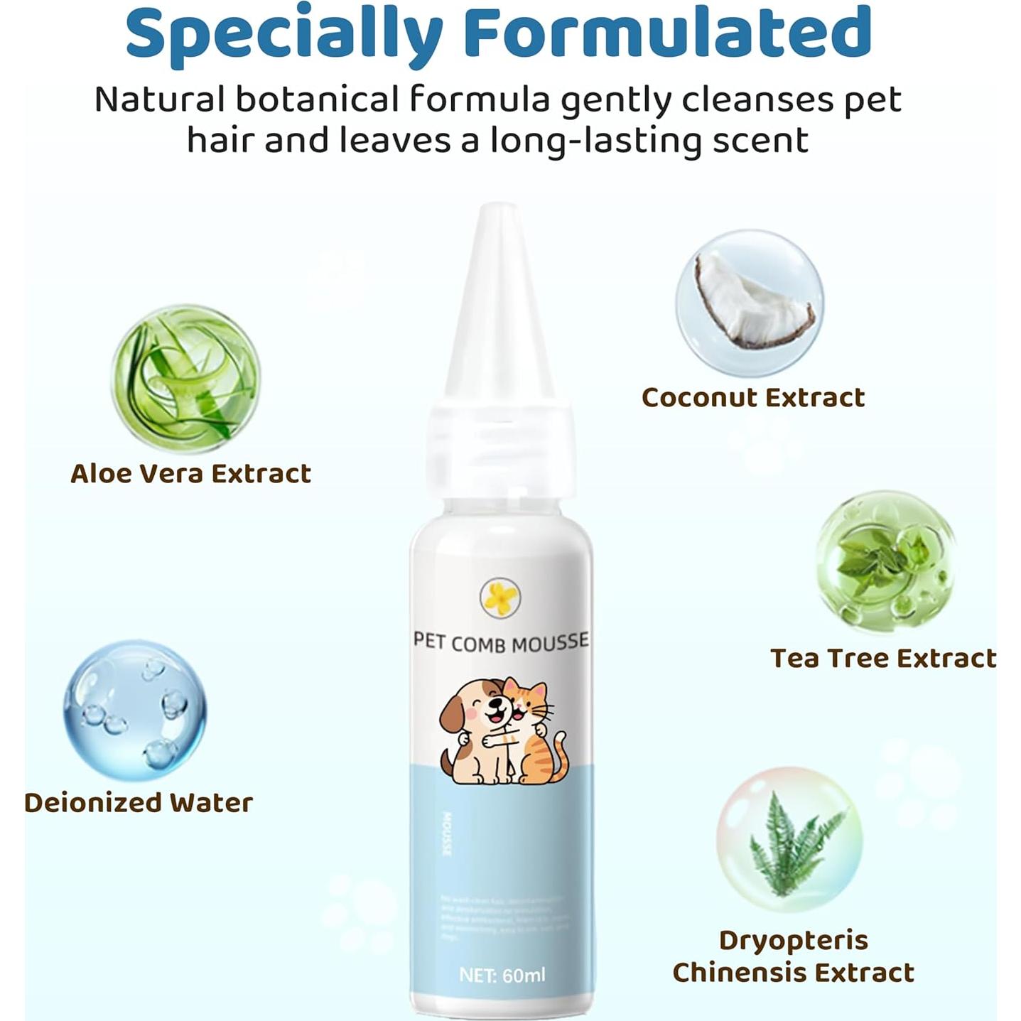 Cepillo 3 en 1 POHAHA para Gatos y Perros - Acicalamiento y Vapor