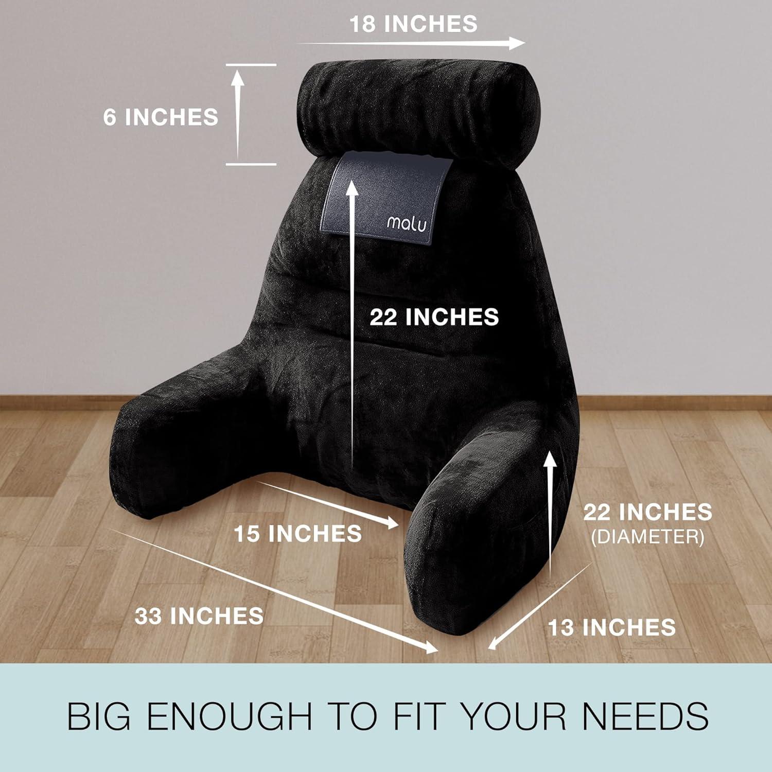 Almohada de Lectura Ergonómica Malu Extra Grande Negra