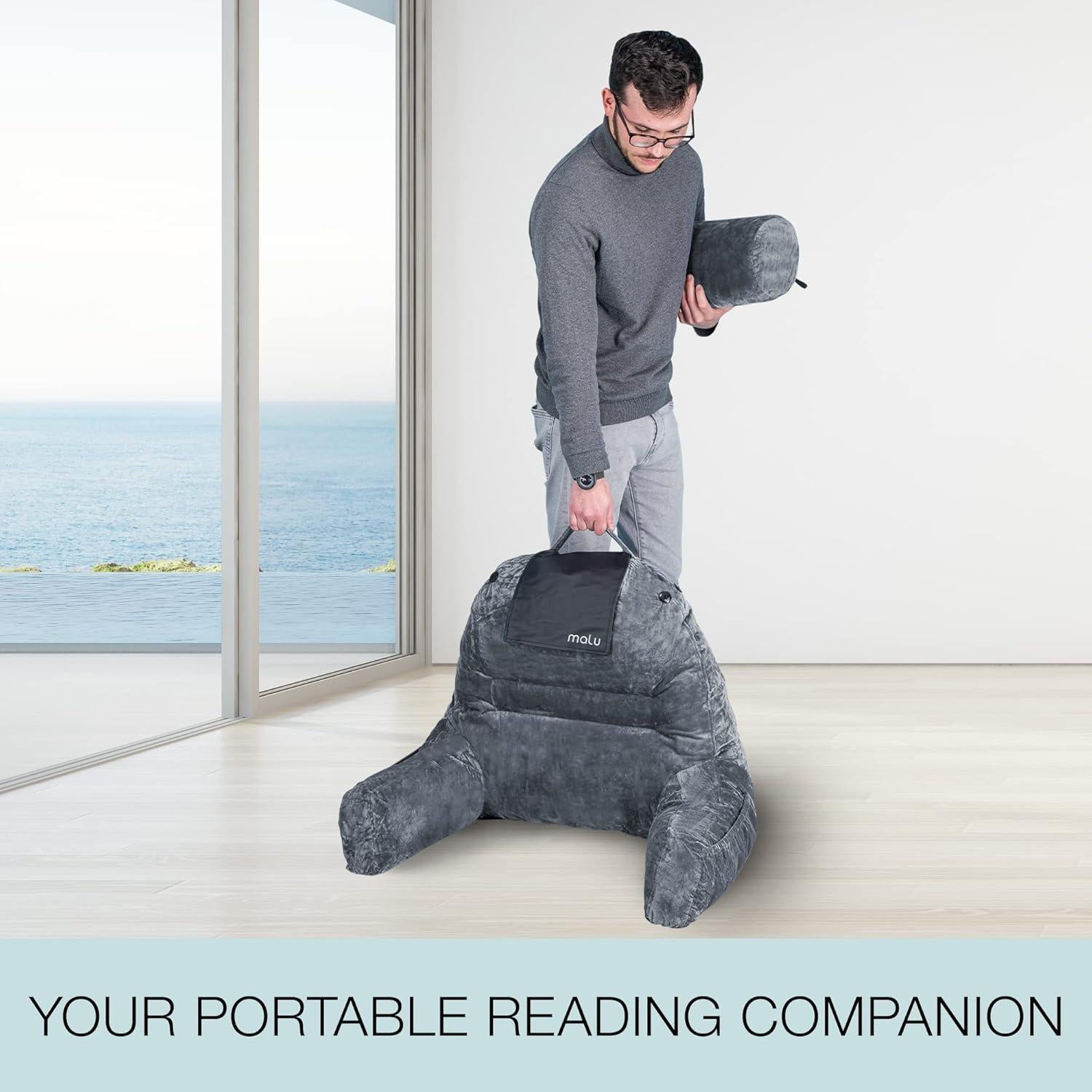 Almohada de Lectura Ergonómica Malu Extra Grande Negra