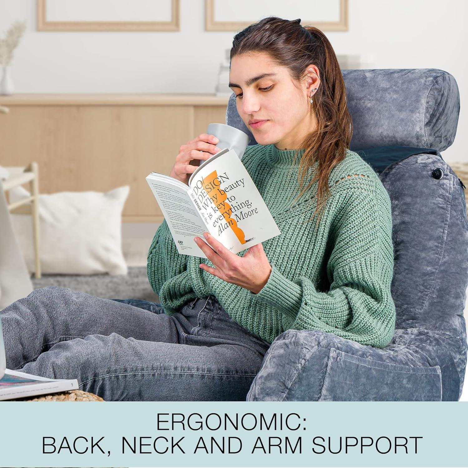 Almohada de Lectura Ergonómica Malu Extra Grande Negra