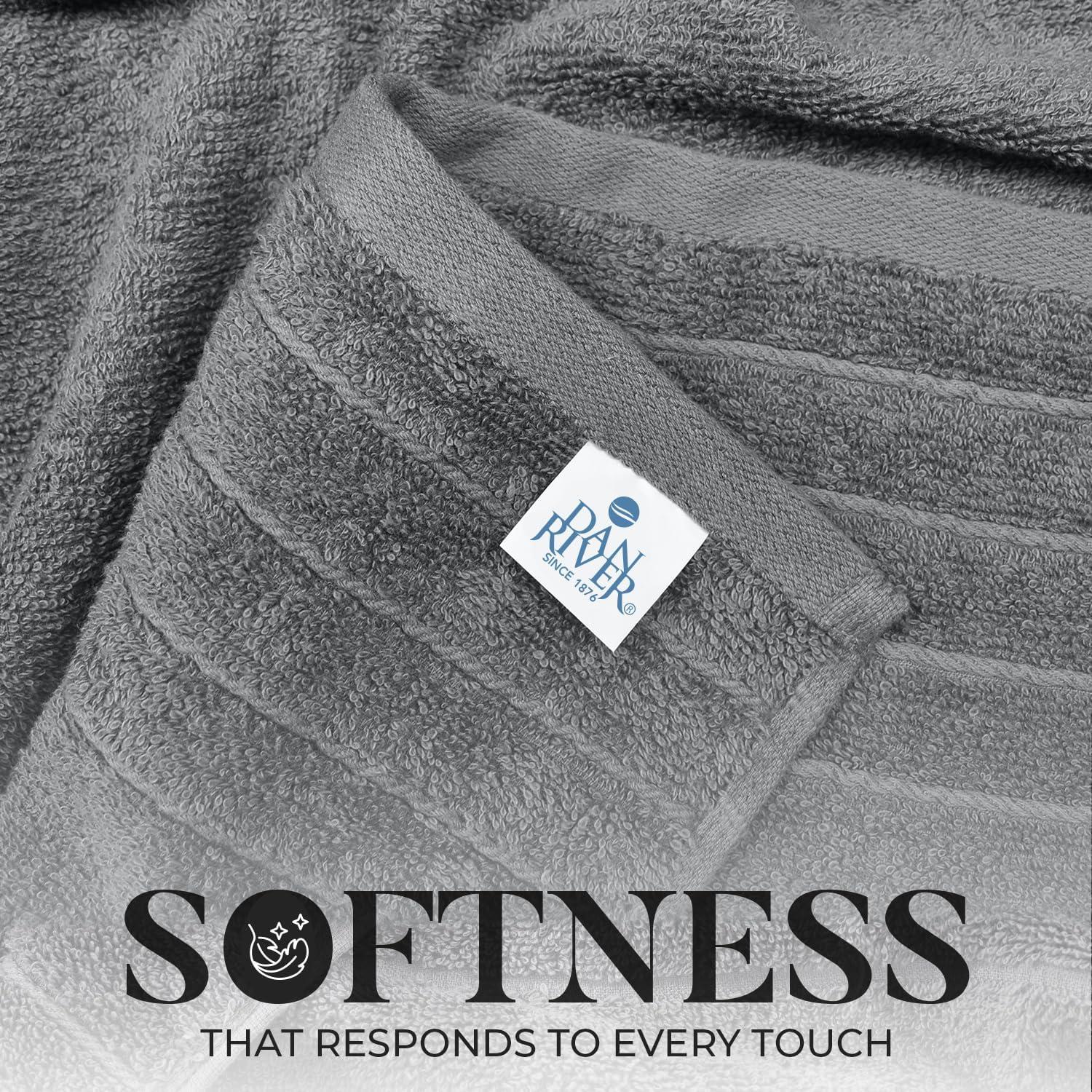 Juego de Toallas de Baño Dan River 4 Piezas 76x152 cm Algodón Gris