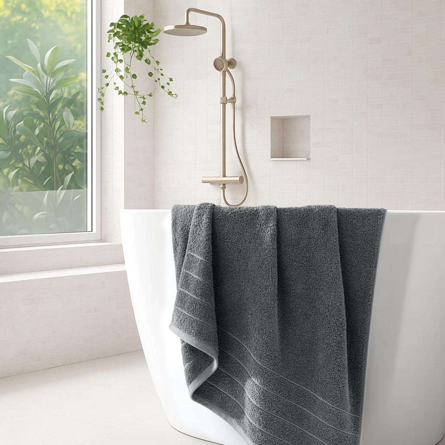 Juego de Toallas de Baño Dan River 4 Piezas 76x152 cm Algodón Gris