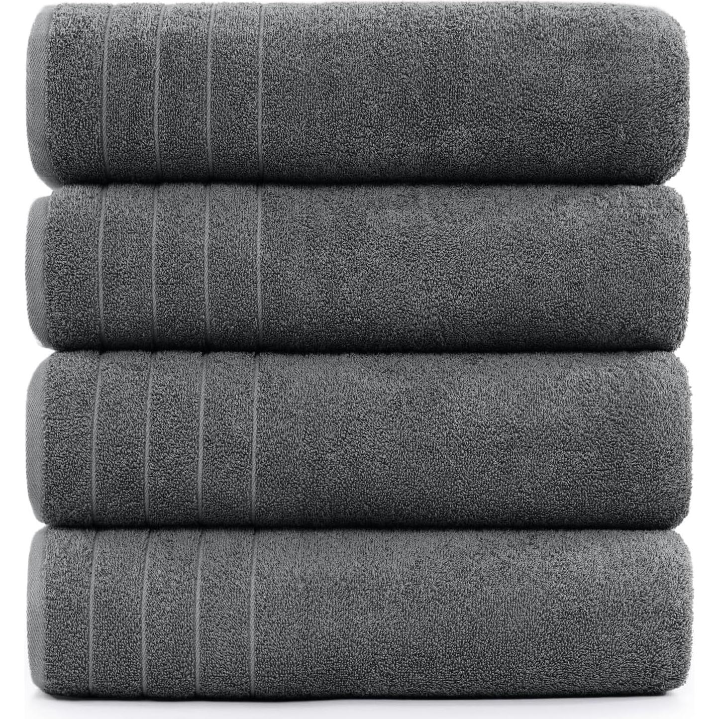 Juego de Toallas de Baño Dan River 4 Piezas 76x152 cm Algodón Gris