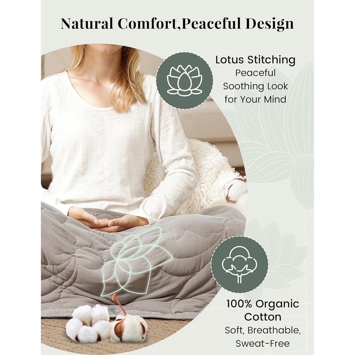 Manta con peso ZonLi 1.36kg 73.66x60.96cm gris algodón