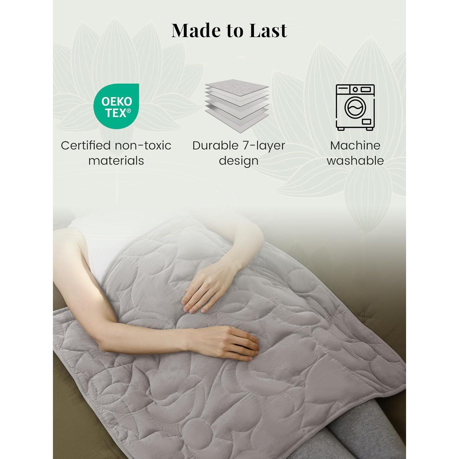 Manta con peso ZonLi 1.36kg 73.66x60.96cm gris algodón