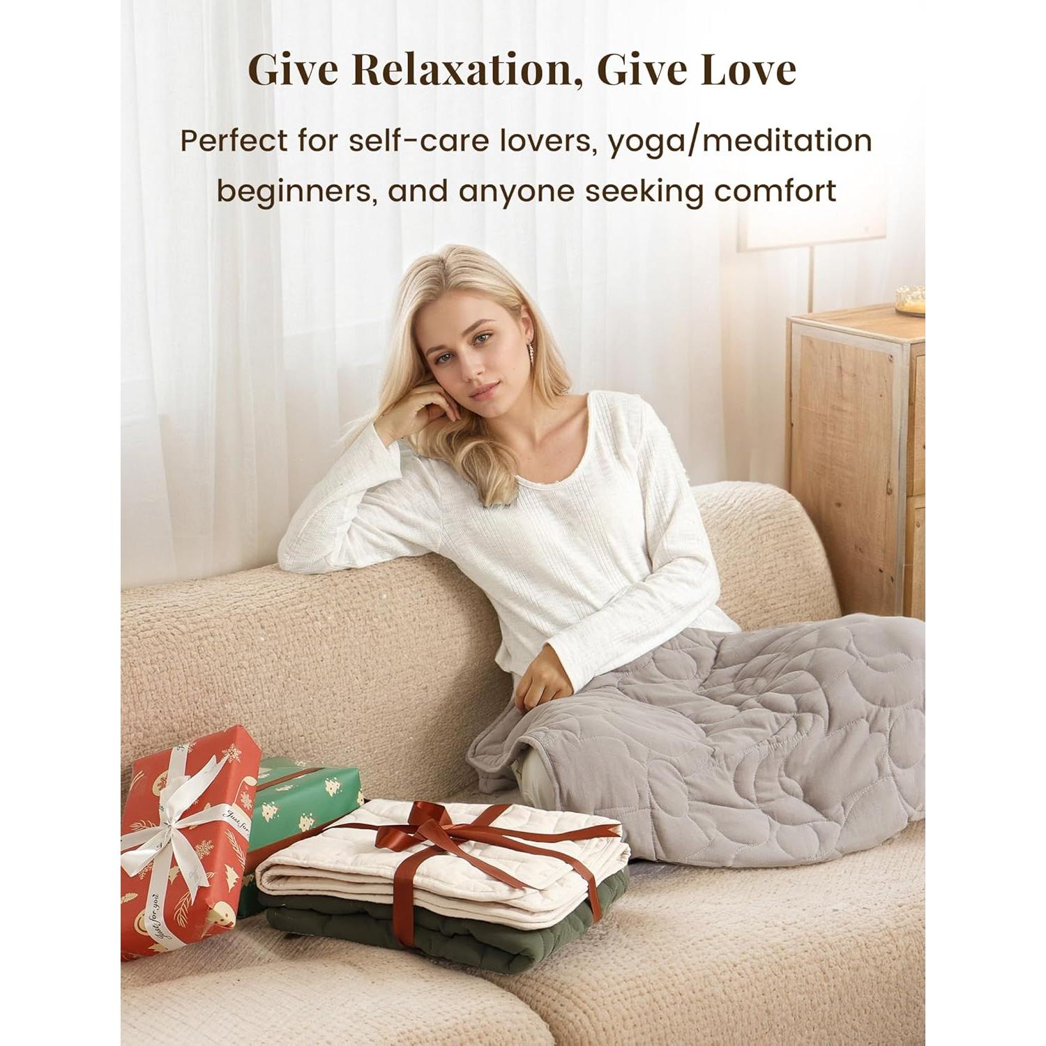 Manta con peso ZonLi 1.36kg 73.66x60.96cm gris algodón