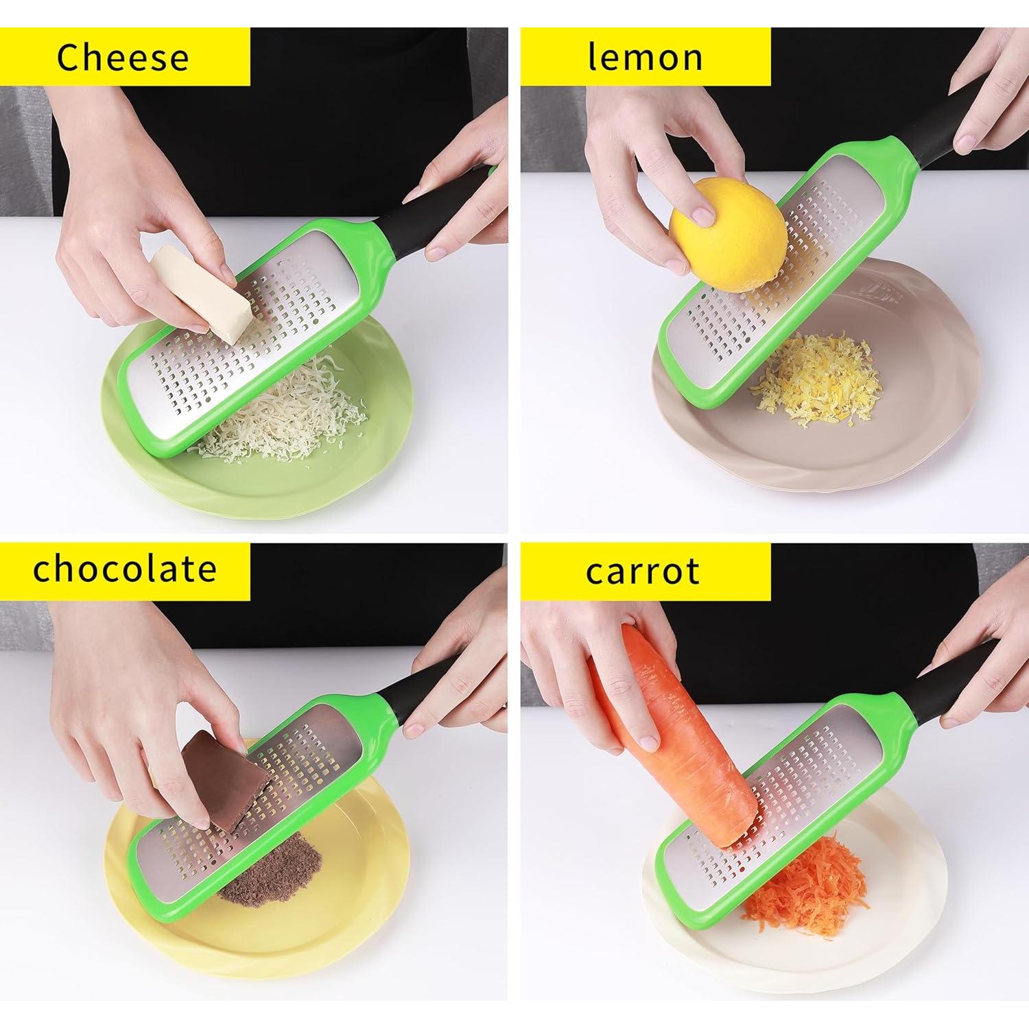 Rallador de Queso LVVXIXI de Acero Inoxidable Verde 27.94 cm