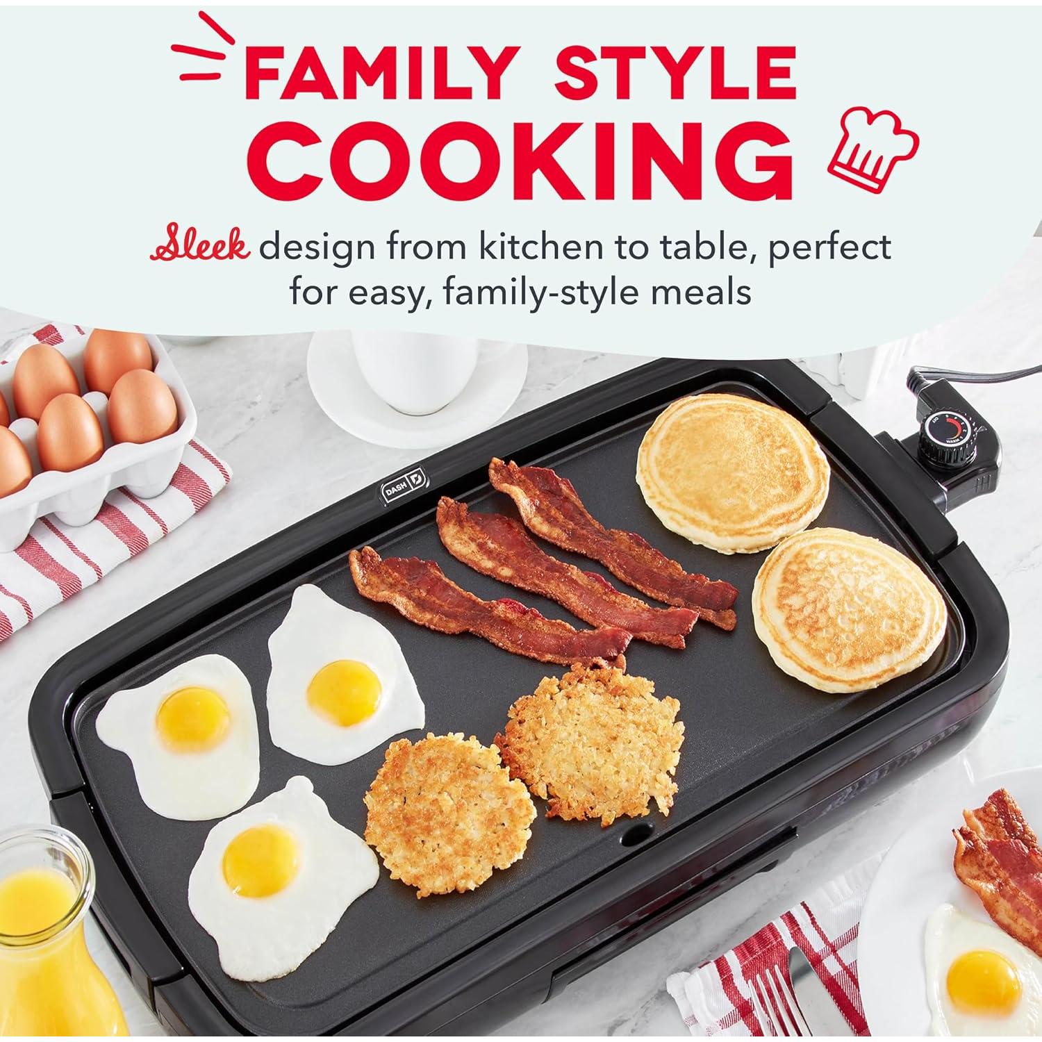 Plancha Eléctrica Deluxe DASH 1500W Antiadherente 50.8x26.7cm