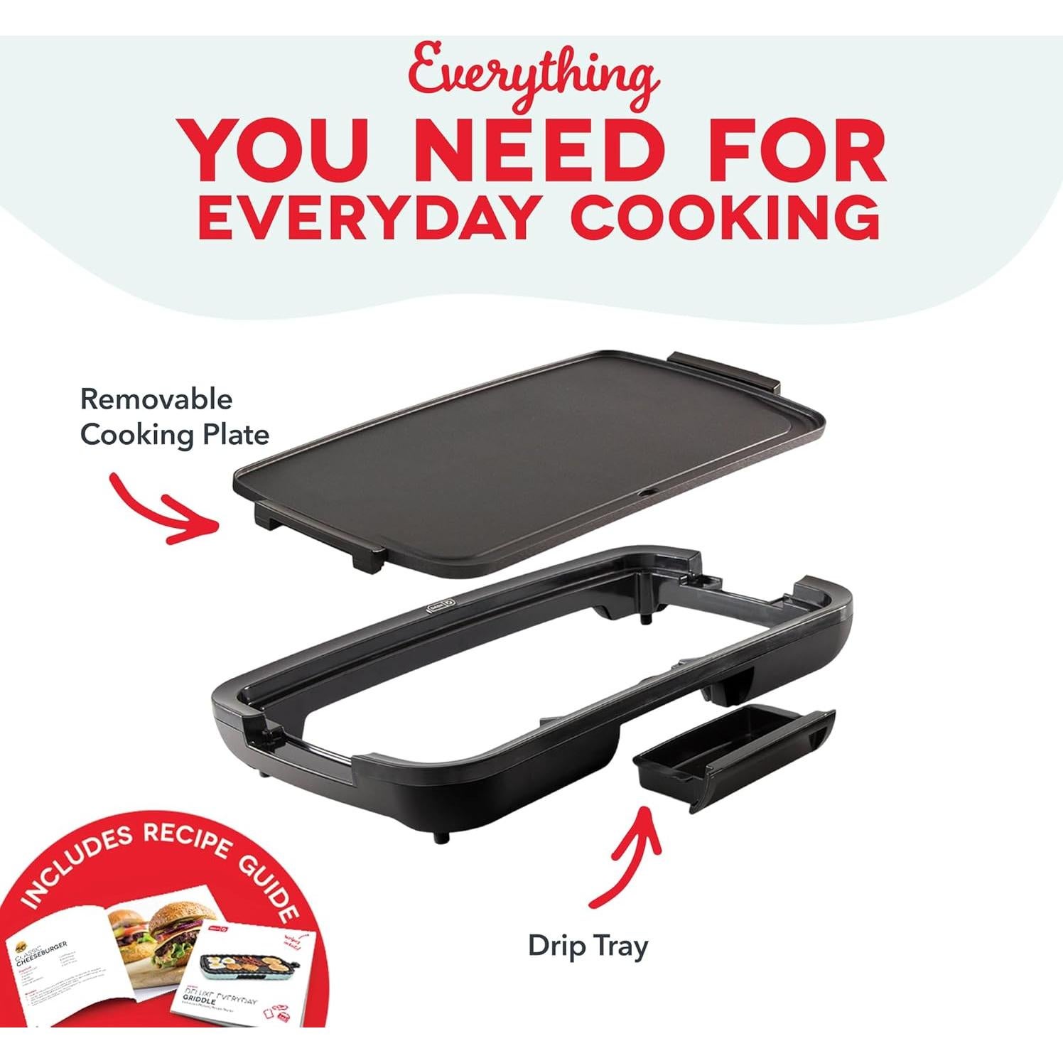 Plancha Eléctrica Deluxe DASH 1500W Antiadherente 50.8x26.7cm