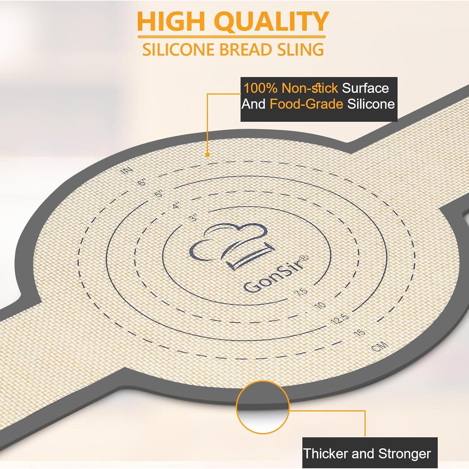 Sling de Pan de Silicona Gonsir - Juego de 2 Alfombrillas Redonda y Ovalada