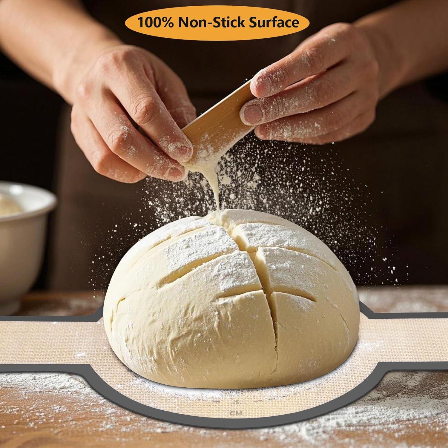 Sling de Pan de Silicona Gonsir - Juego de 2 Alfombrillas Redonda y Ovalada