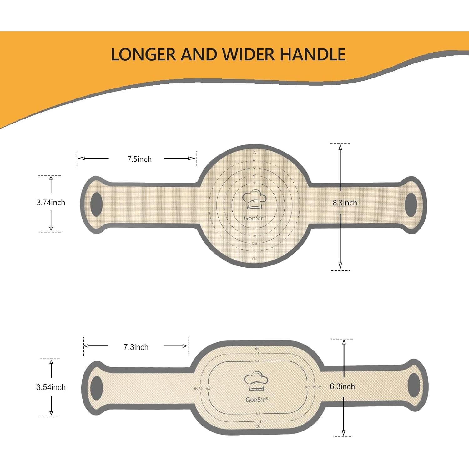 Sling de Pan de Silicona Gonsir - Juego de 2 Alfombrillas Redonda y Ovalada