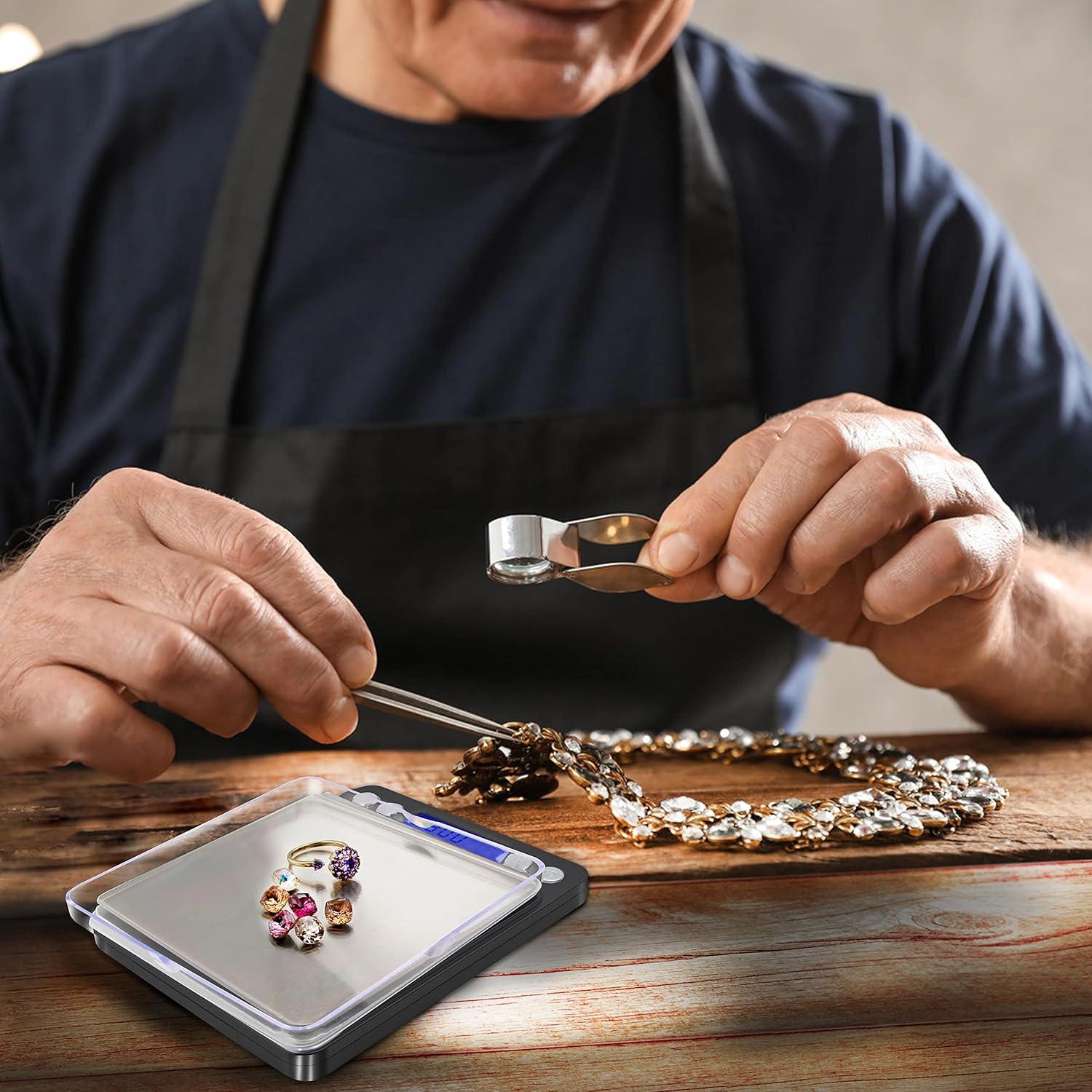 Báscula Digital Fuzion 500g/0.01g con 2 Bandejas - Joyería y Alimentos