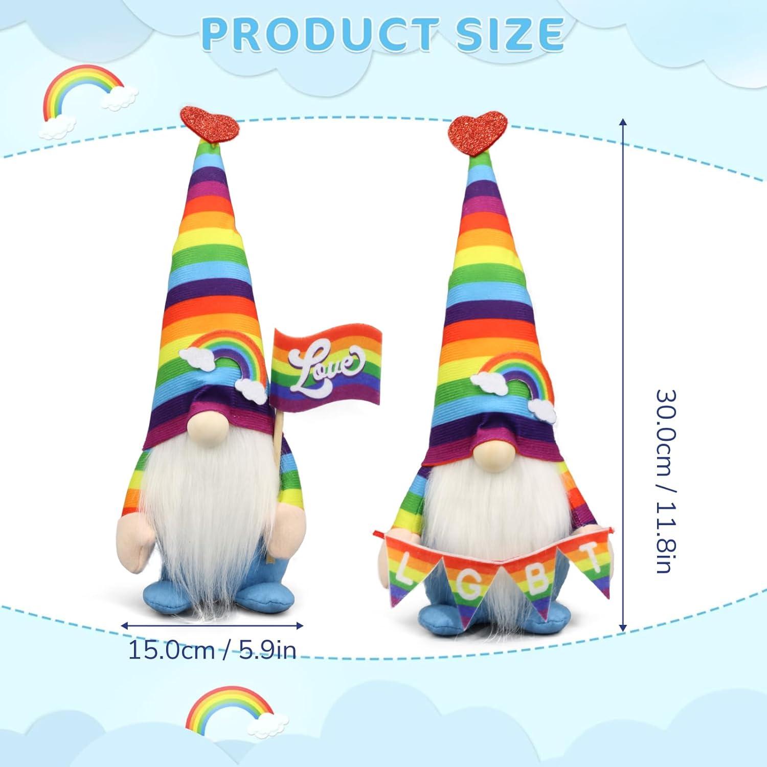 Gnomos de Peluche Arcoíris del Orgullo 30 cm - 2PCS LGBT