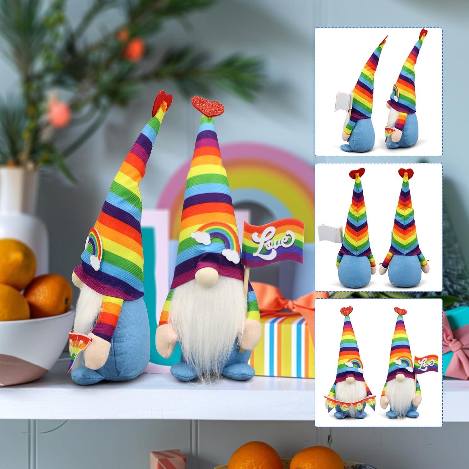 Gnomos de Peluche Arcoíris del Orgullo 30 cm - 2PCS LGBT