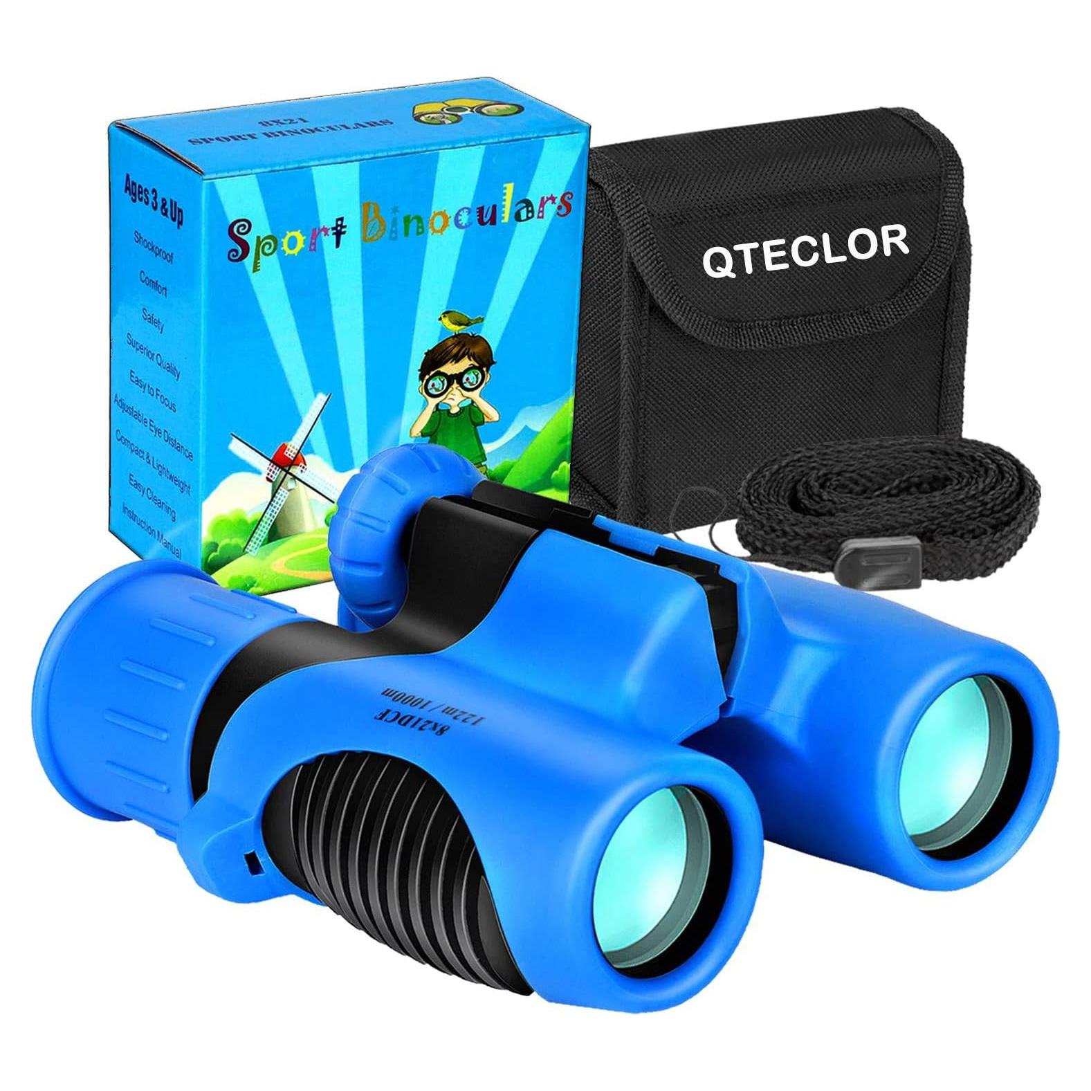 Binoculares Compactos para Niños QTECLOR 8x21 Antigolpes