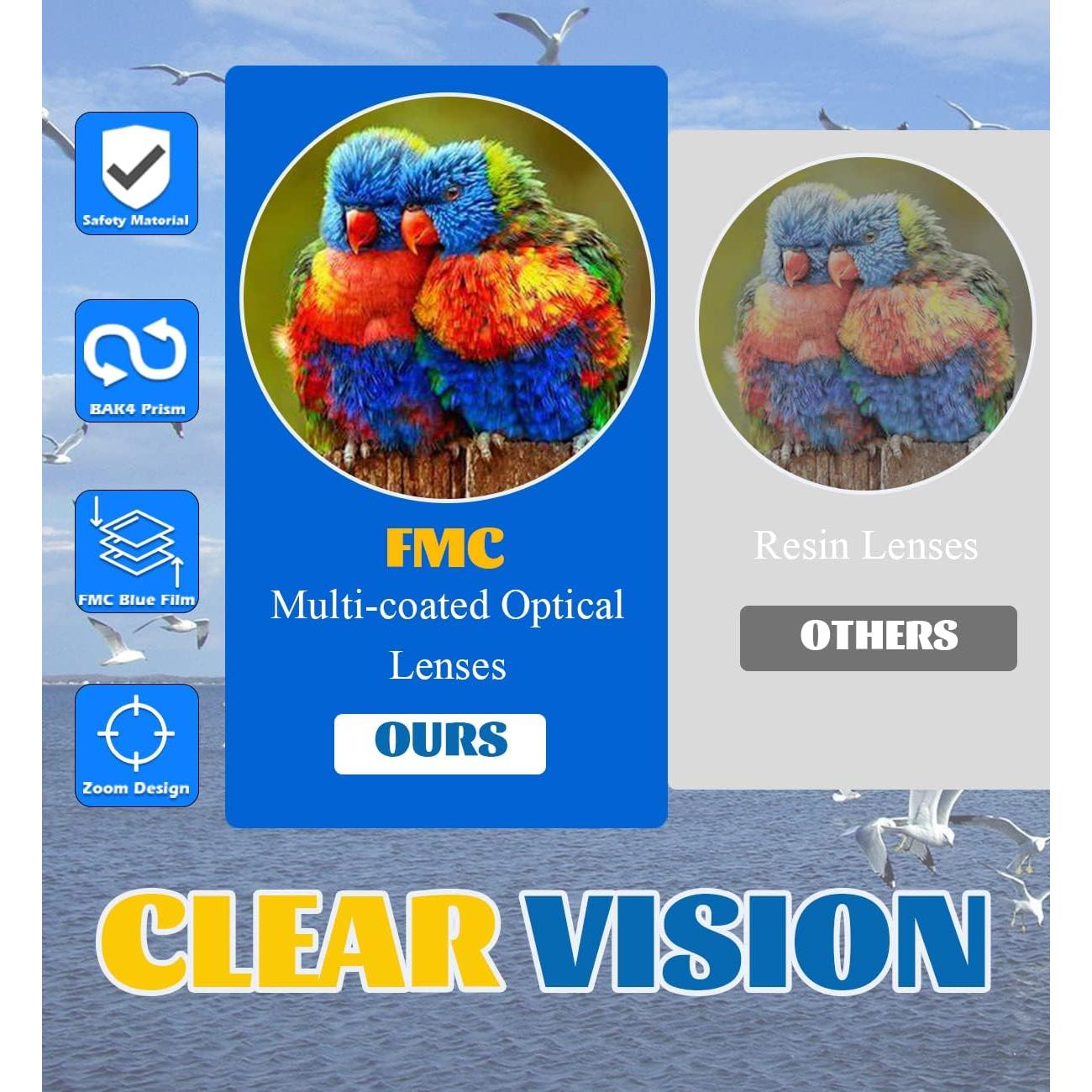 Binoculares Compactos para Niños QTECLOR 8x21 Antigolpes