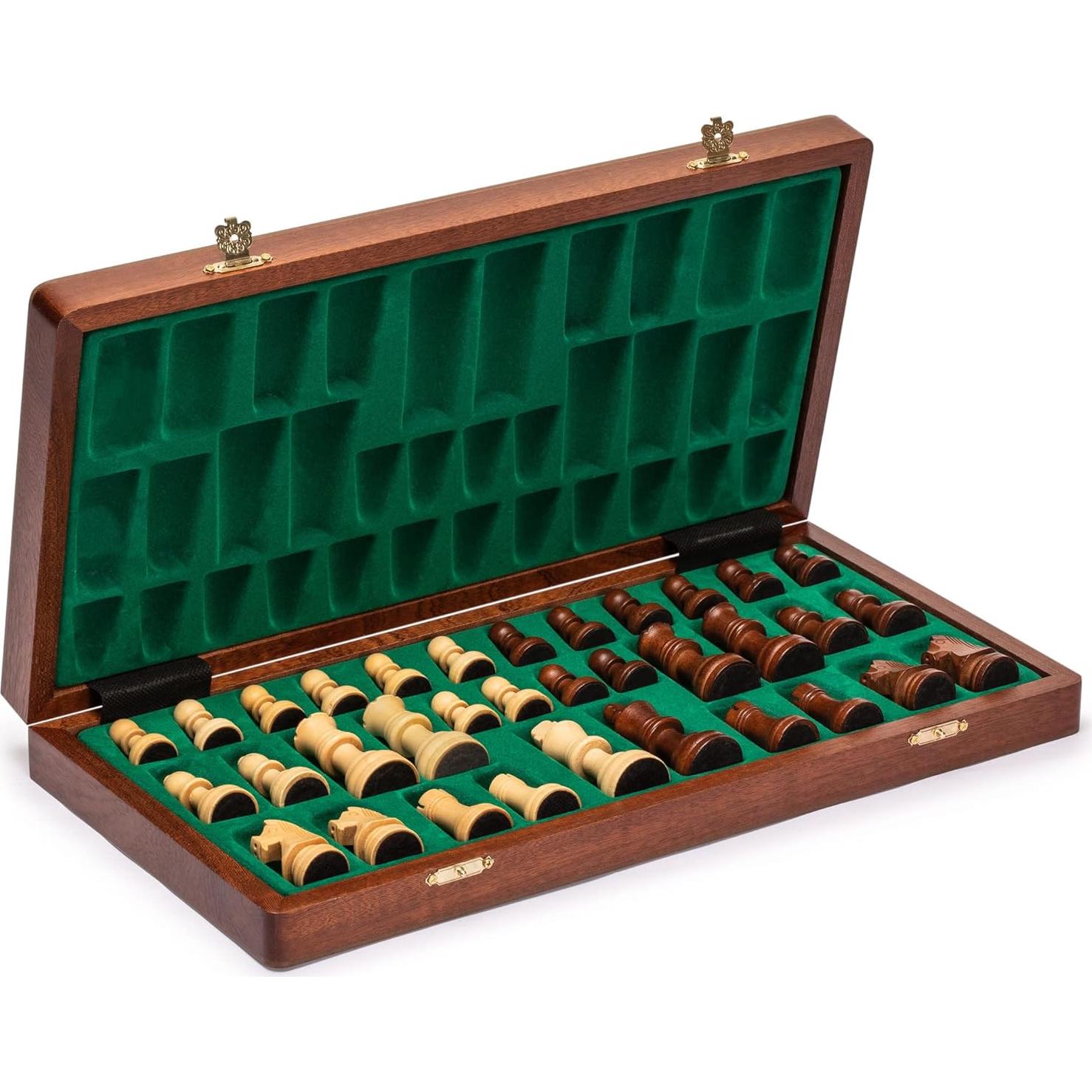 Juego de Ajedrez de Madera Husaria No. 4 con 2 Reinas Extra