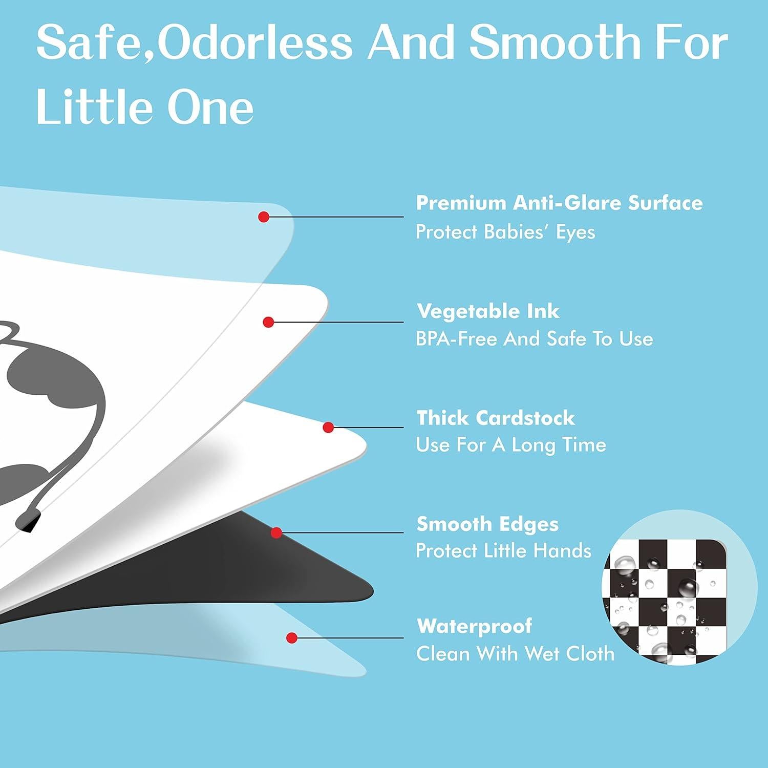 Tarjetas de Estimulación Visual SpriteGru 25 PCS Bebés 0-3 Meses