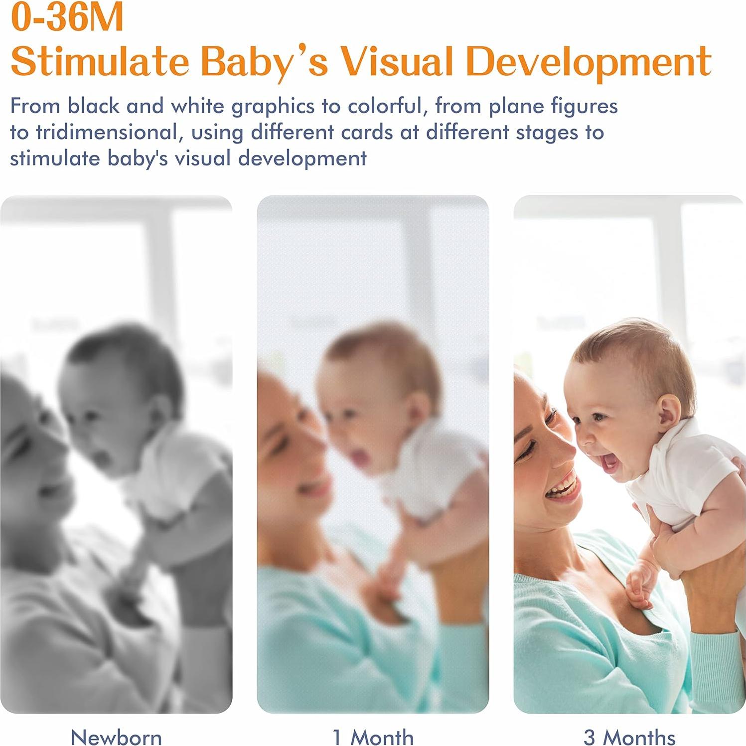 Tarjetas de Estimulación Visual SpriteGru 25 PCS Bebés 0-3 Meses