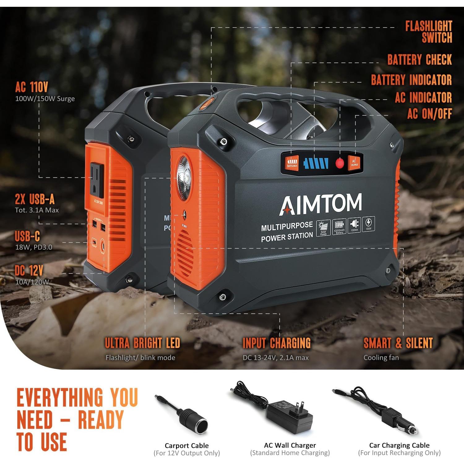 Estación de Energía Portátil AIMTOM SPS-155 155Wh 42000mAh