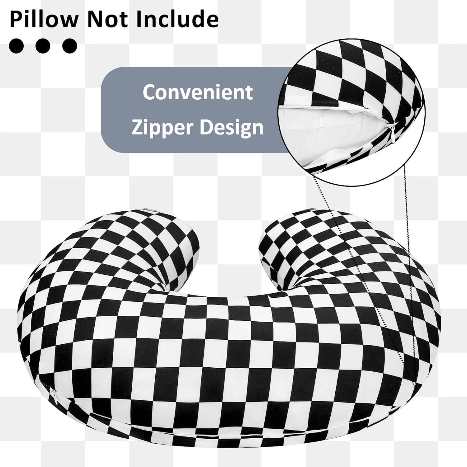 Funda de Almohada de Lactancia DILIMI Cuadrícula Negra Suave