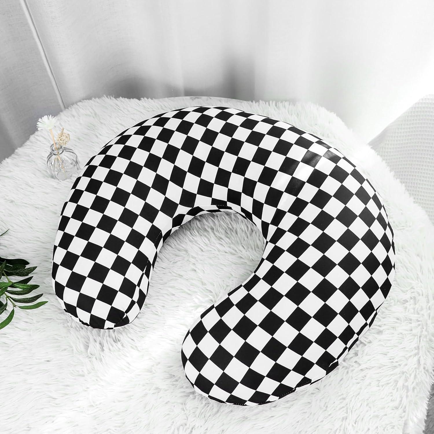 Funda de Almohada de Lactancia DILIMI Cuadrícula Negra Suave