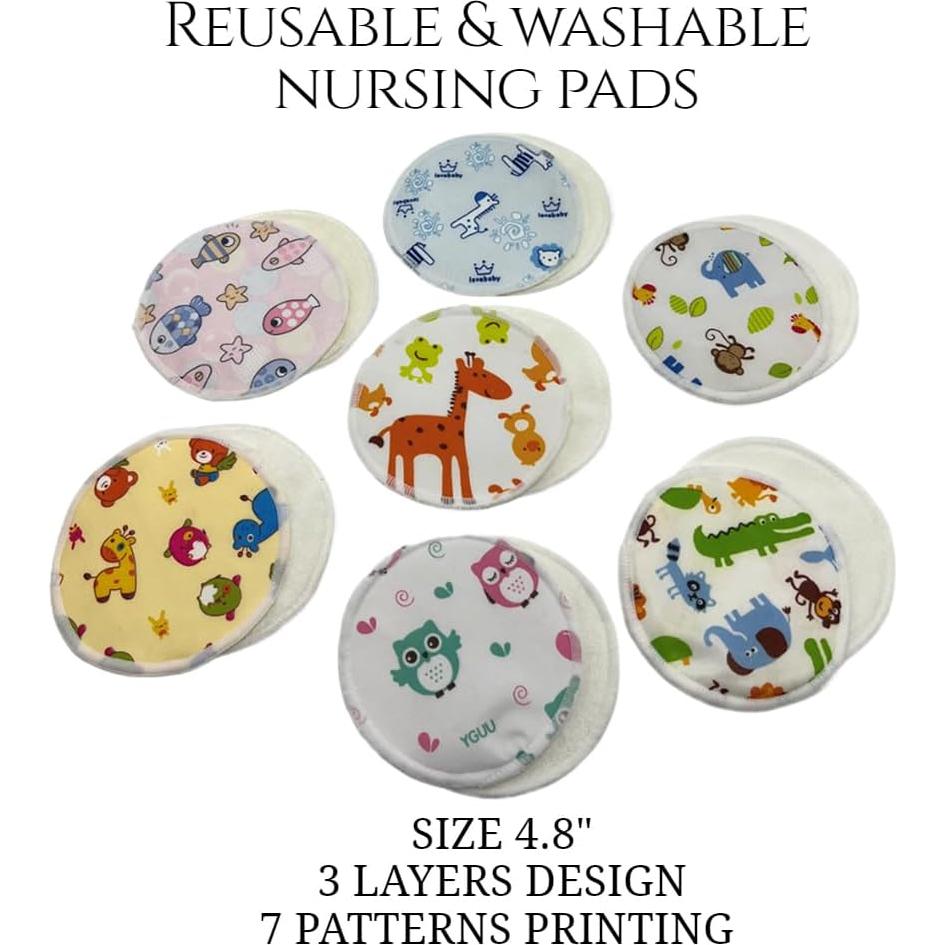 Almohadillas de Lactancia Reutilizables BEECO 14 Paquete 12 cm