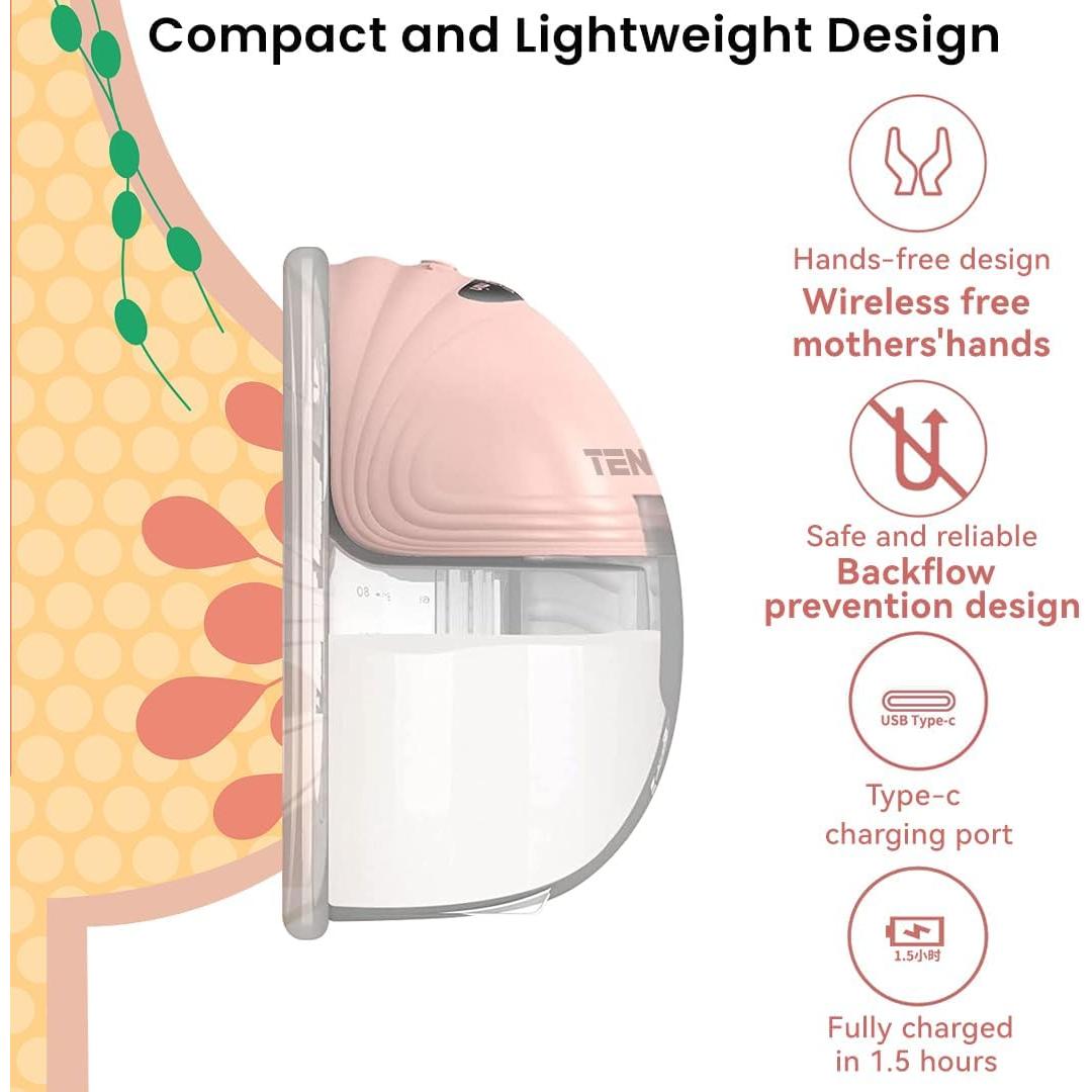 Extractor de Leche Eléctrico TENETOP XQ0002 Manos Libres 12 Niveles