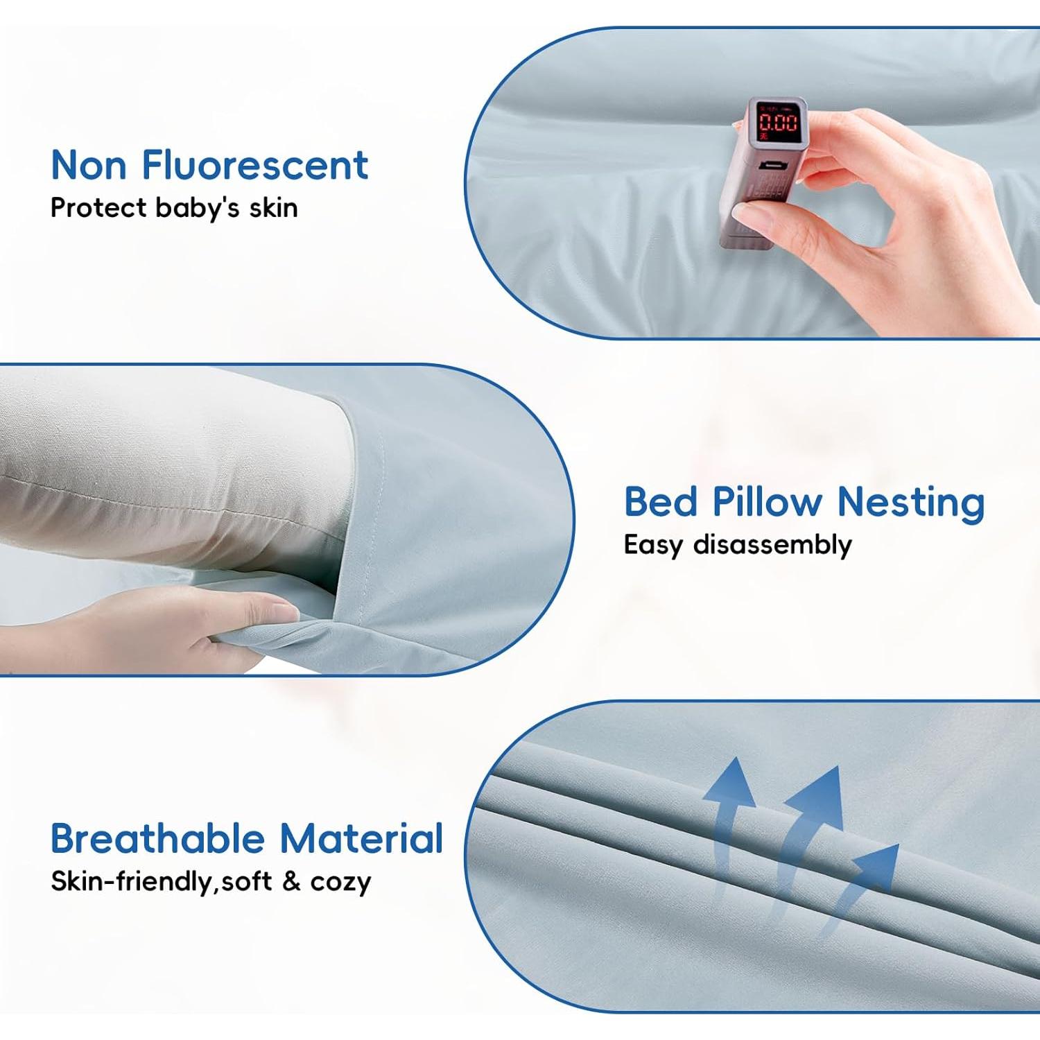 Cojín Nido para Bebés Loevin Azul 75x45 cm 1.5 kg