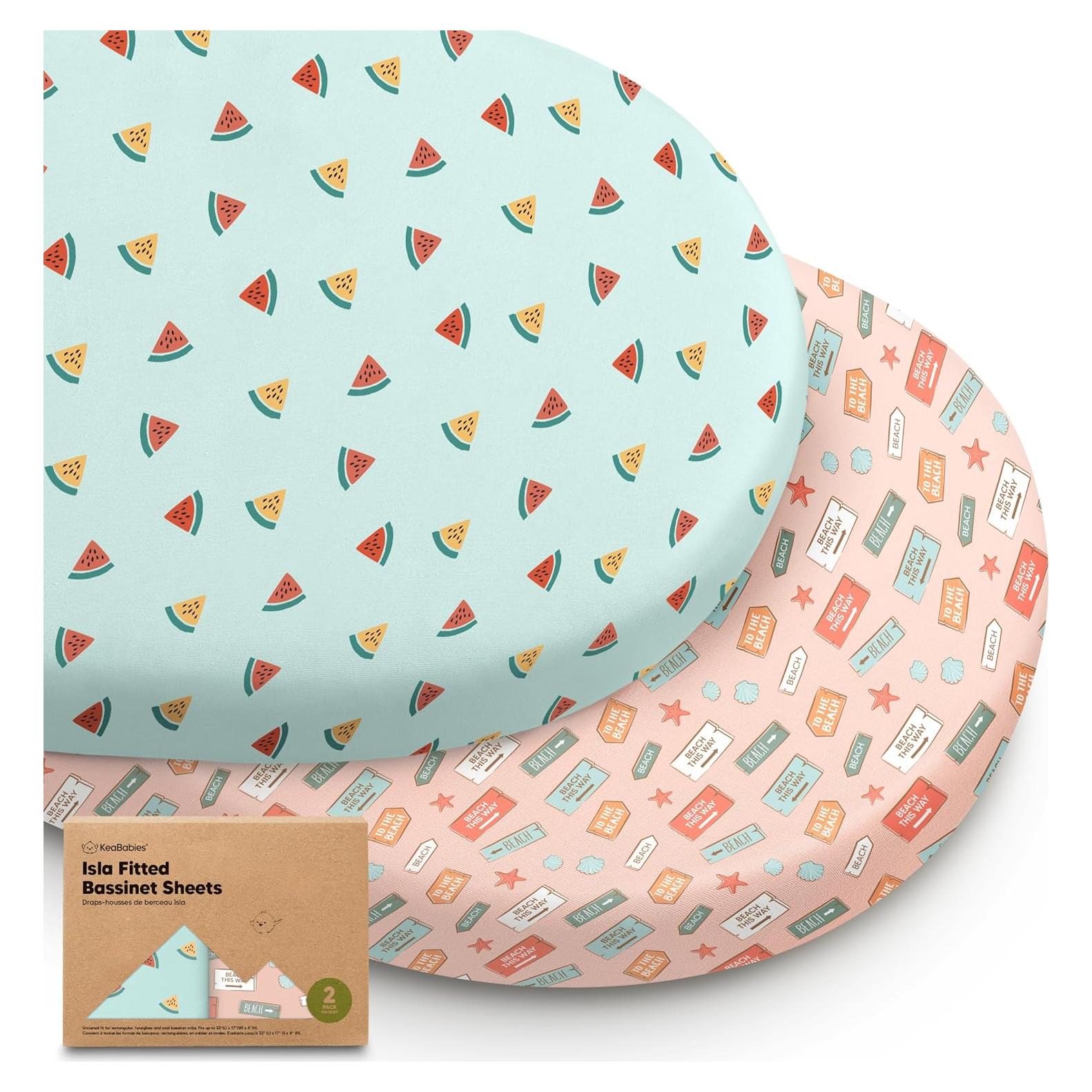 Juego de 2 Sábanas Ajustadas KeaBabies para Cuna 83.82x43.18cm