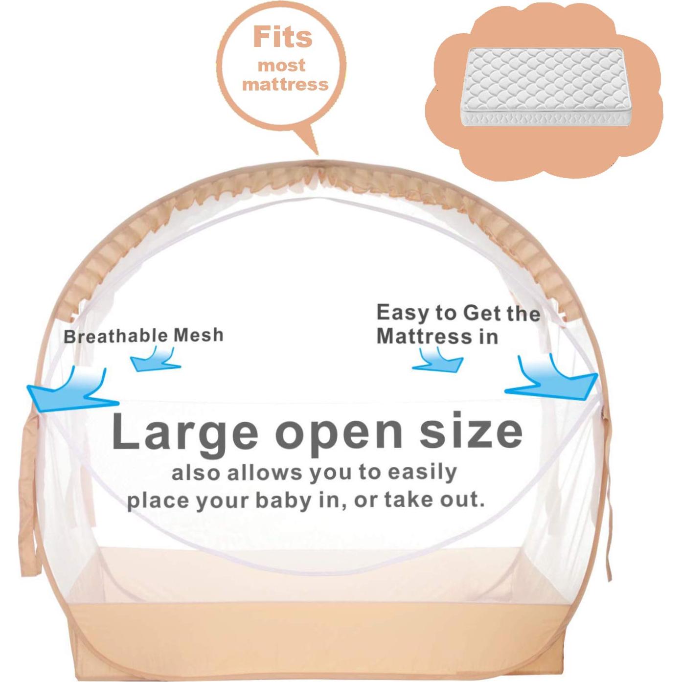 Carpa de Seguridad para Cuna ZXPLO Beige Malla Transpirable