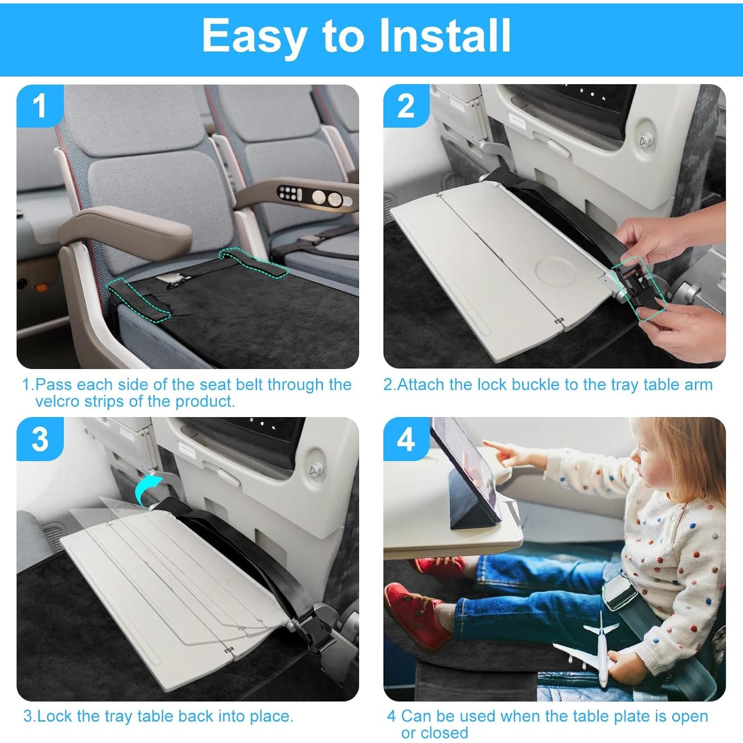 Cama de avión portátil COZYBONDER para niños - Negro