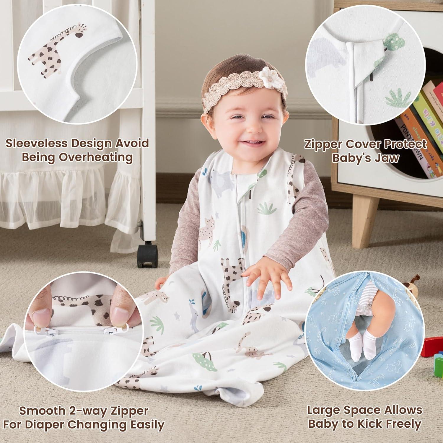 Saco de Dormir para Bebés PHF 100% Algodón Orgánico 0-6 Meses