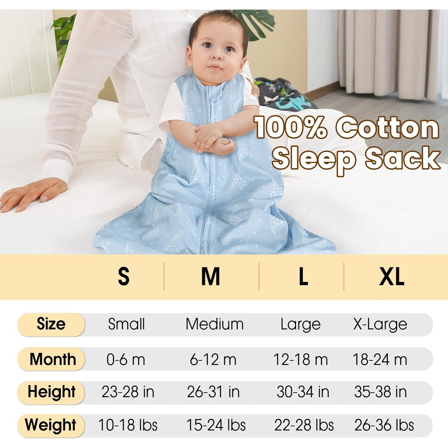 Saco de Dormir para Bebés PHF 100% Algodón Orgánico 0-6 Meses