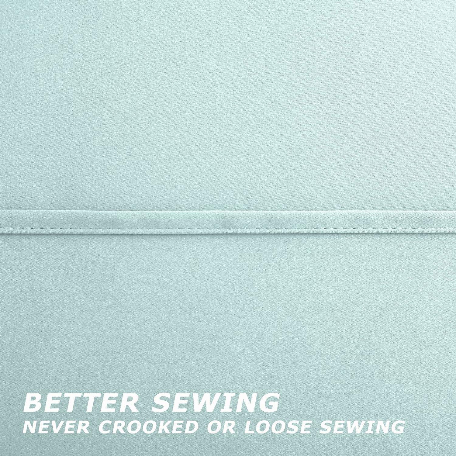 KOUFALL Aqua Bathroom Curtains Window,Set 2 Panels Coastal Decor Short Blackout Small Window Curtains for Kitchen Door Window,45 Inch Length,Mint Green