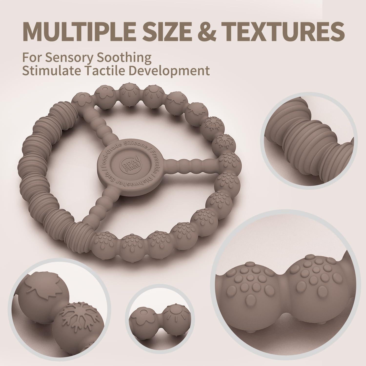 Mordedores de Silicona para Bebés 0-12 Meses - Paquete de 3