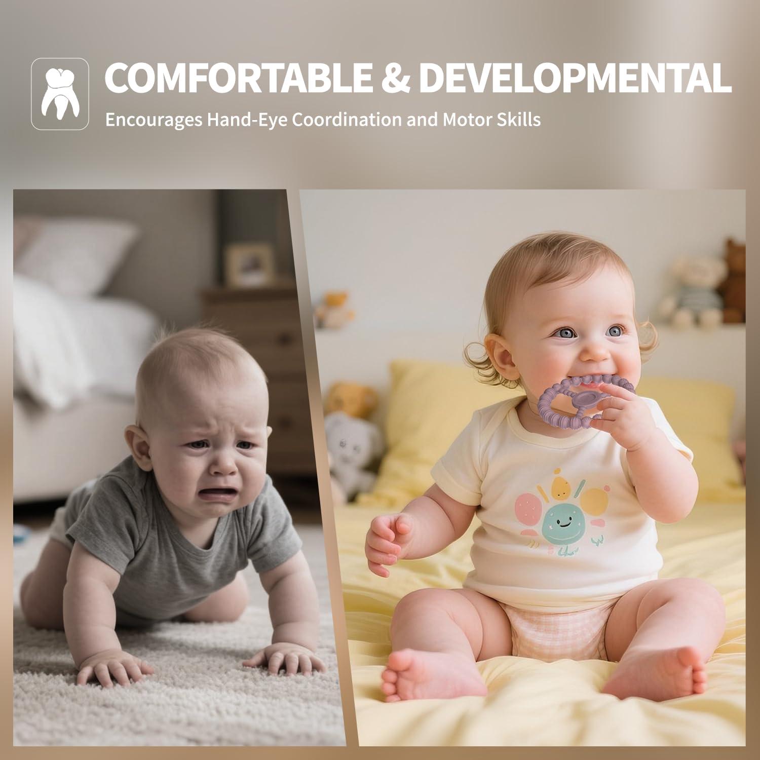 Mordedores de Silicona para Bebés 0-12 Meses - Paquete de 3