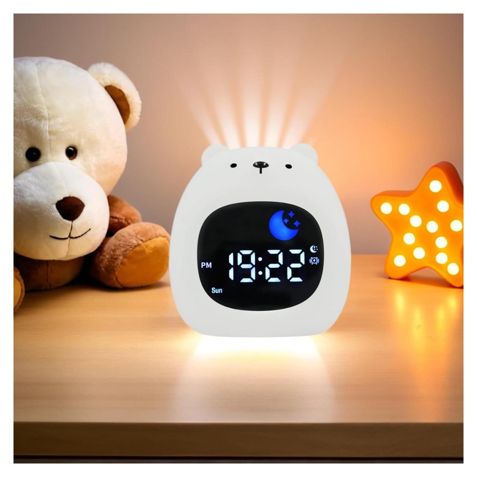 Reloj Despertador Infantil Oso xinjinhju con Luz Nocturna 9 Colores