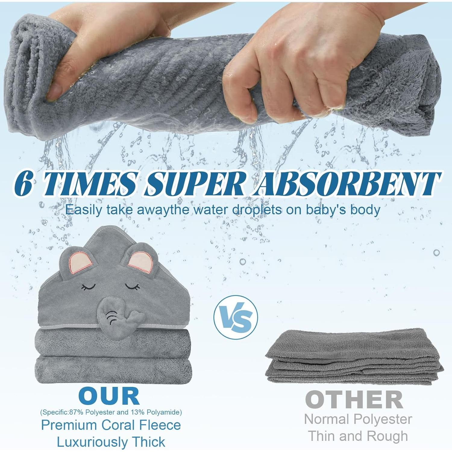 Juego de 4 Toallas con Capucha xpertwarm para Bebés 80x80cm