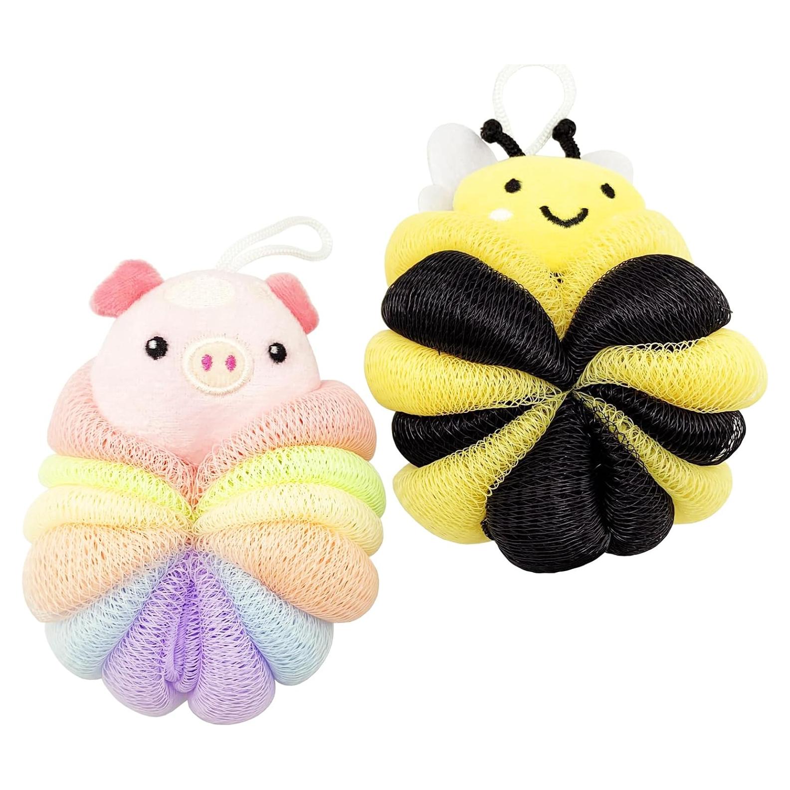 Esponjas de Baño BETITETO 2 Piezas Animales Exfoliantes