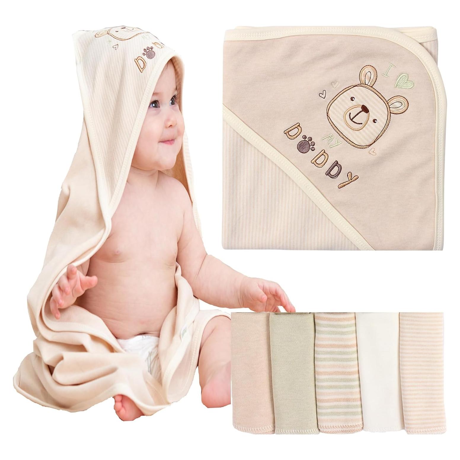 Paquete de 6 toallas con capucha Smluckyg 76.2 cm algodón orgánico