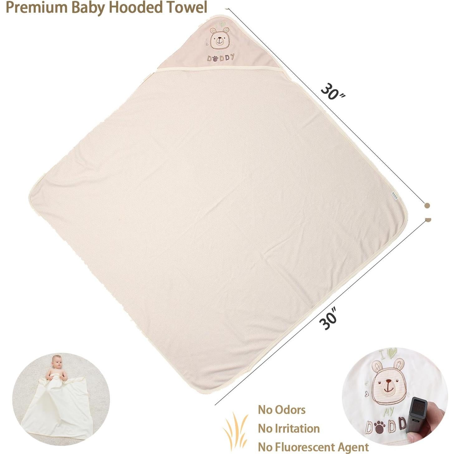 Paquete de 6 toallas con capucha Smluckyg 76.2 cm algodón orgánico