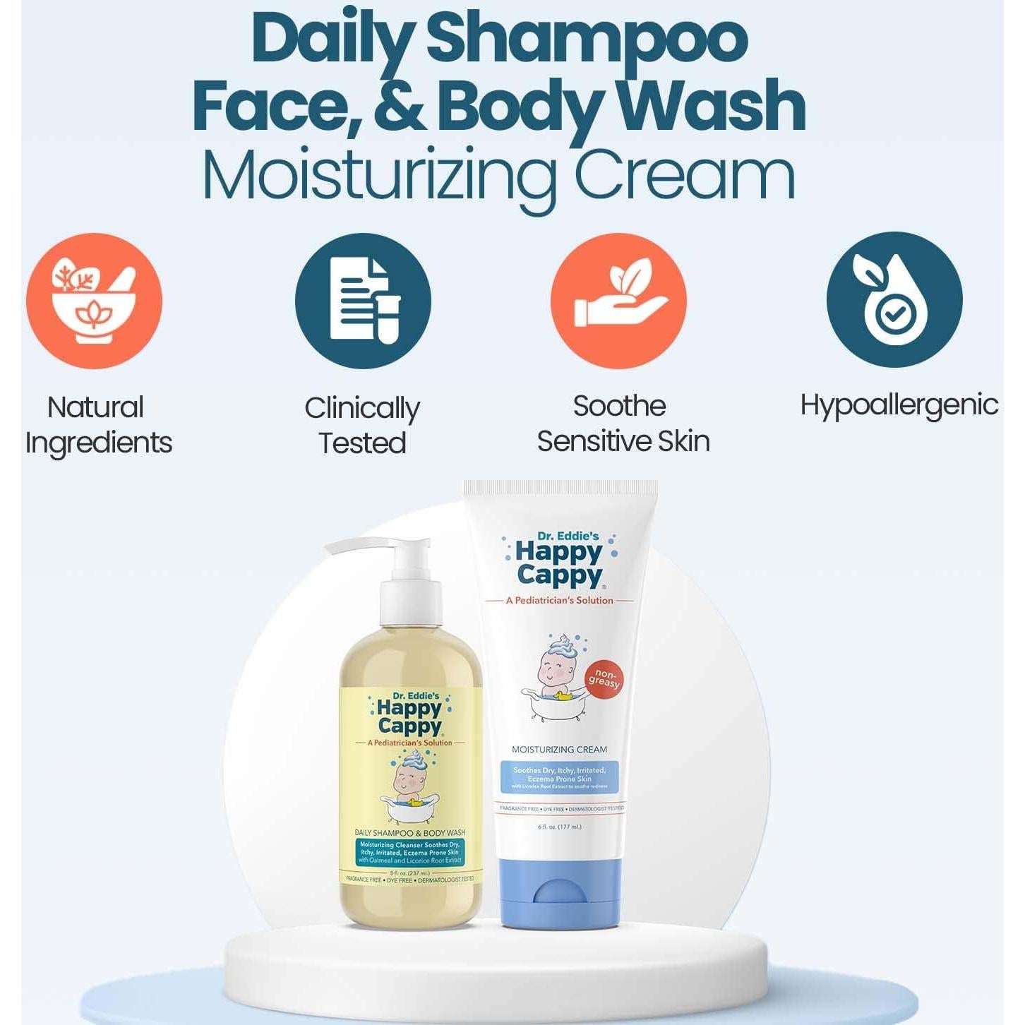 Champú y Gel de Baño Happy Cappy 414 ml + Crema Hidratante