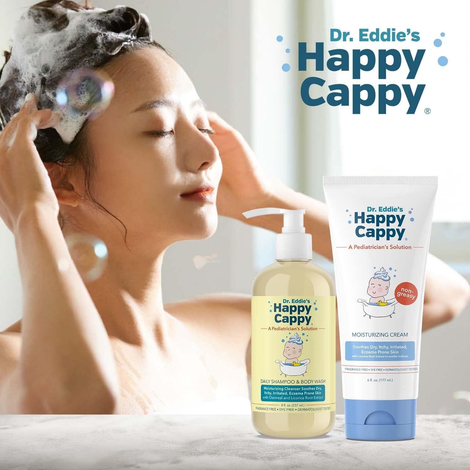 Champú y Gel de Baño Happy Cappy 414 ml + Crema Hidratante